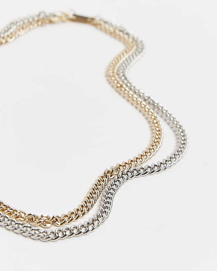 River Island Gold Colour Chain Necklace Multipack