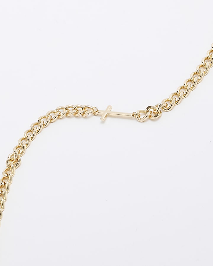 River Island Gold Cross Chain Necklace