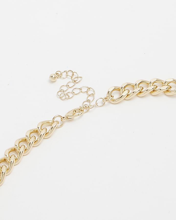 river island Gold Cross Chain Necklace