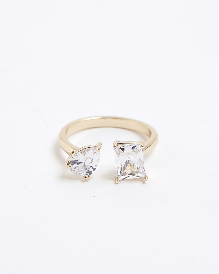 River Island Gold Diamond Stimulant Ring