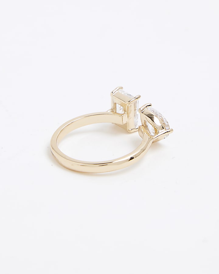 River Island Gold Diamond Stimulant Ring