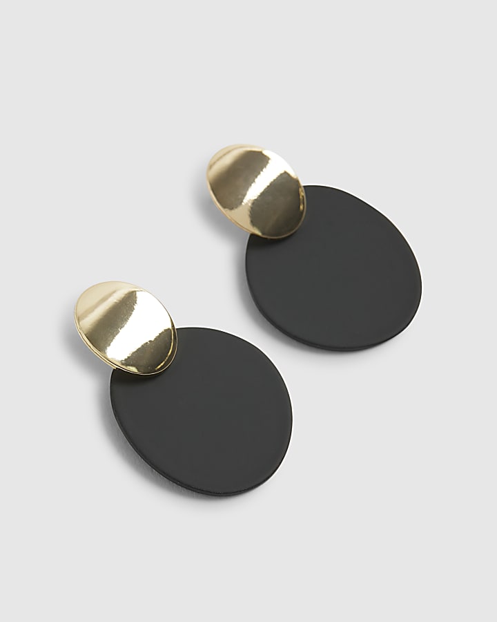 River Island Gold Disc Drop Earrings