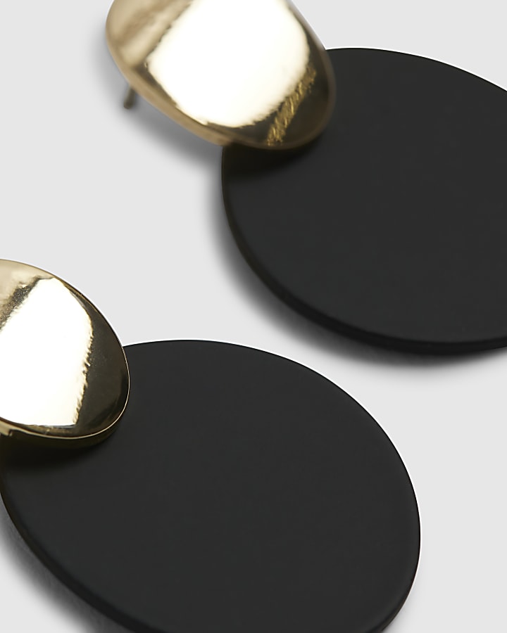 River Island Gold Disc Drop Earrings