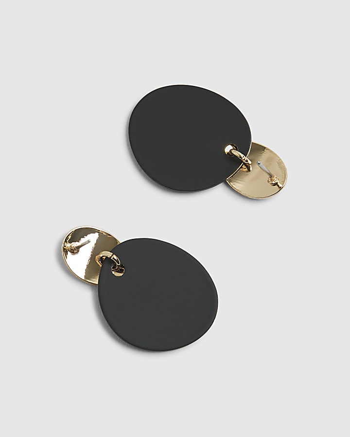 river island Gold Disc Drop Earrings
