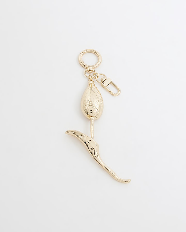 River Island Gold Flower Bag Charm