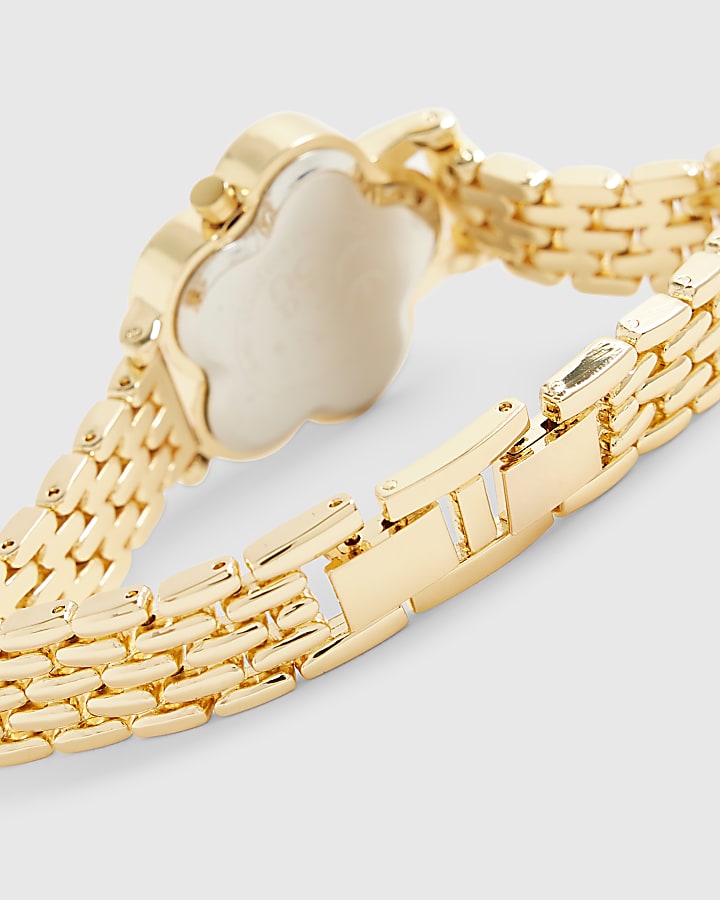 river island Gold Flower Face Watch
