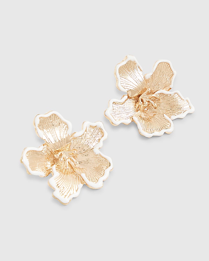 River Island Gold Flower Stud Earrings