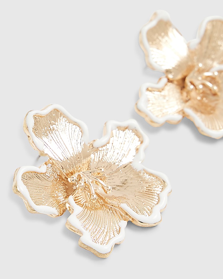 River Island Gold Flower Stud Earrings
