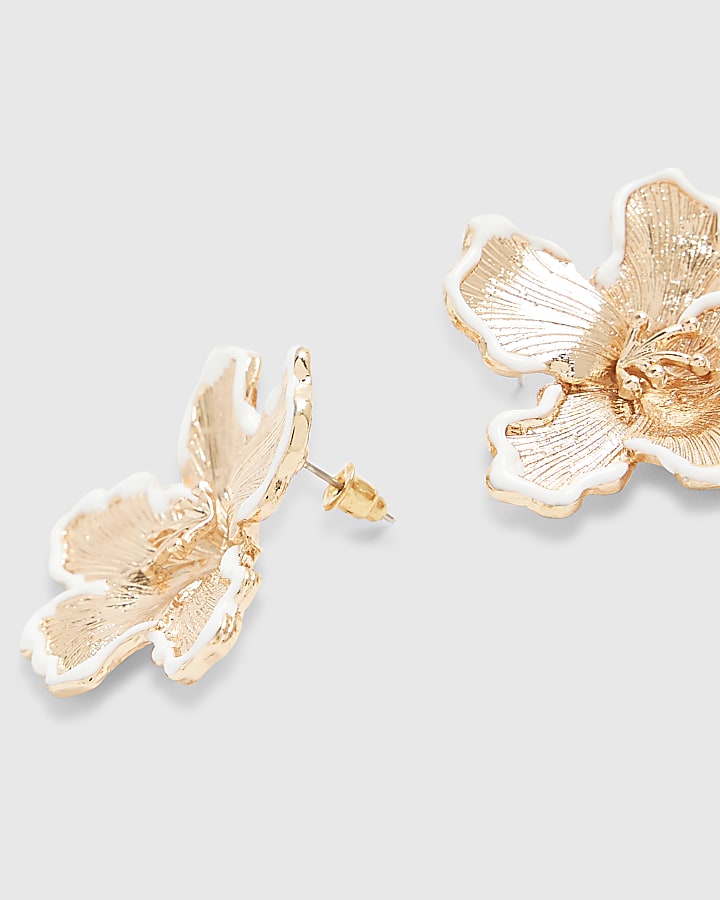River Island Gold Flower Stud Earrings