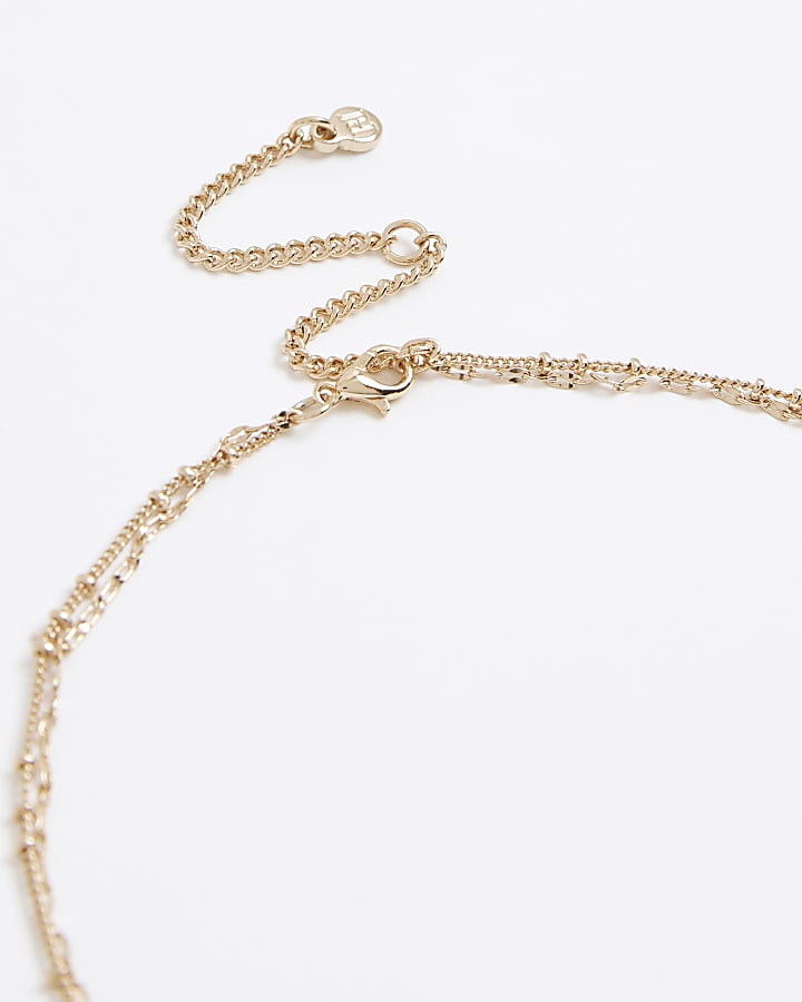 river island Gold Heart Layered Necklace