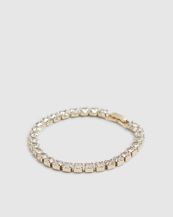 River Island Gold Heart Tennis Bracelet
