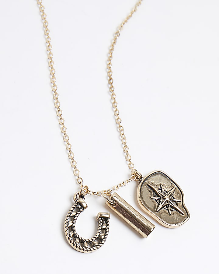 River Island Gold Horseshoe Necklace