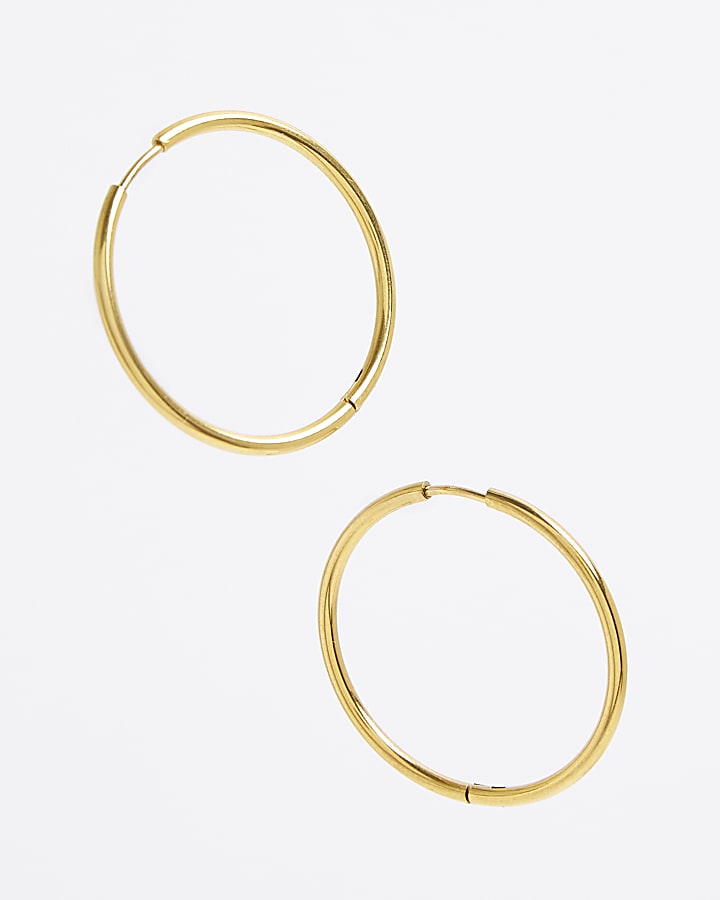 river island Gold large hoops