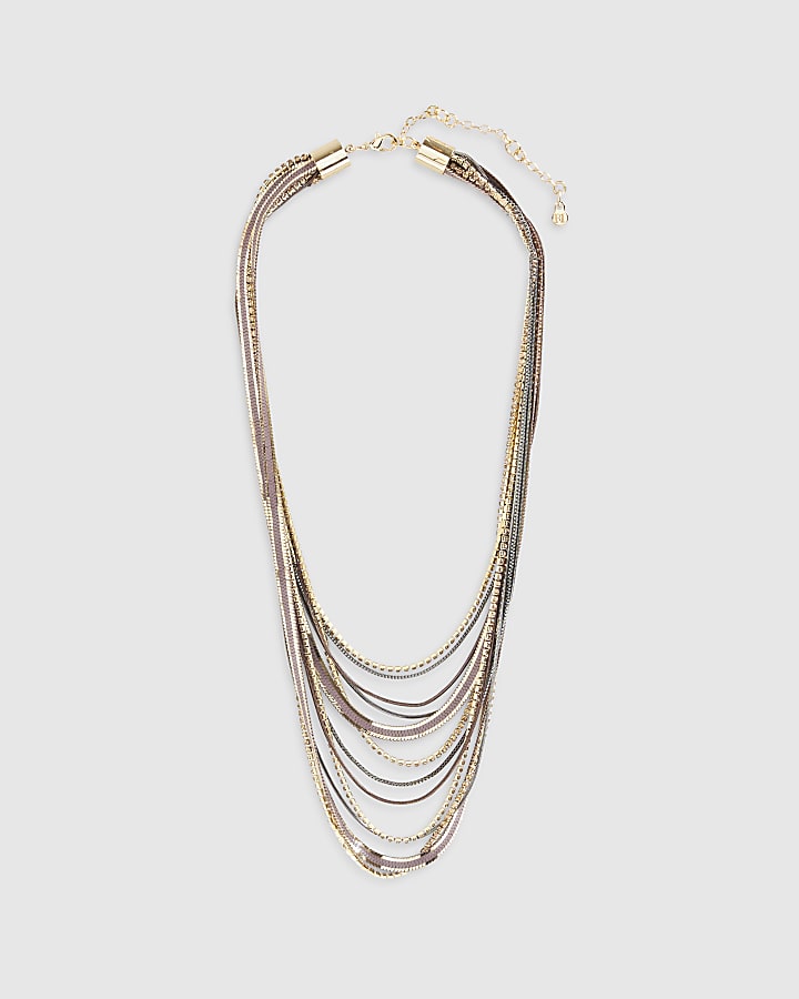 River Island Gold Layered Necklace