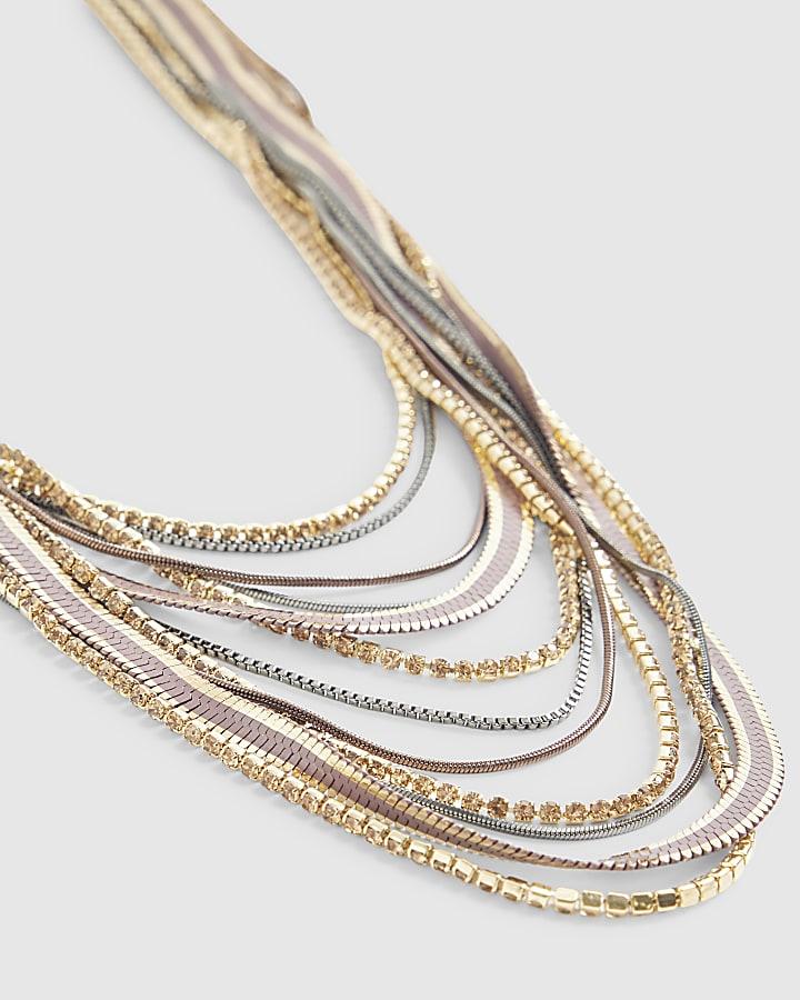 River Island Gold Layered Necklace