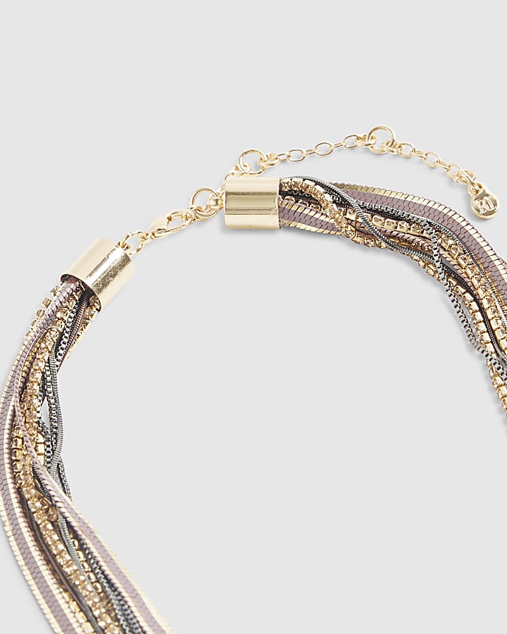 river island Gold Layered Necklace