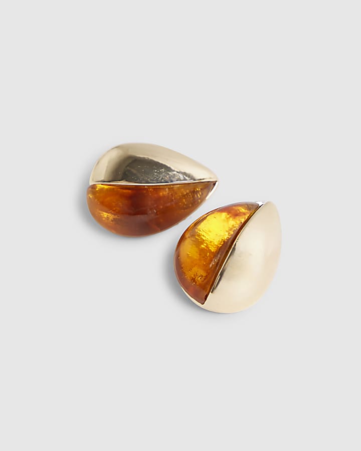 River Island Gold Mixed Stud Pack Of 3 Earrings