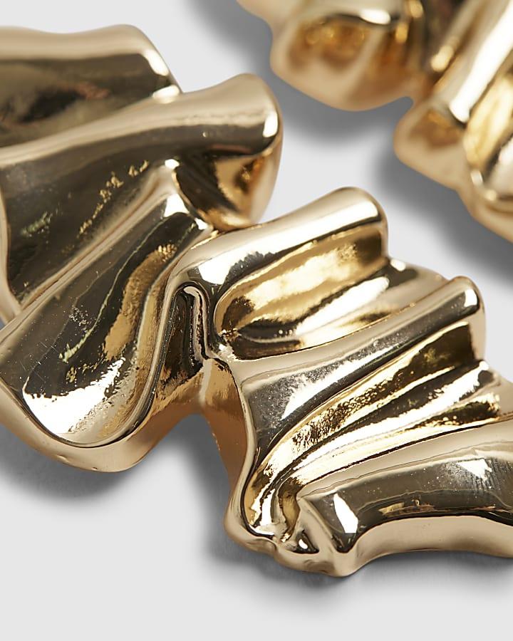 River Island Gold Molten Stud Earrings