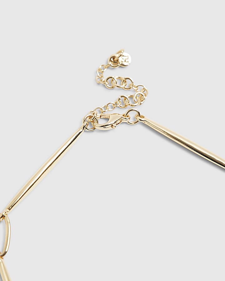 River Island Gold Murano Heart Pendant Necklace