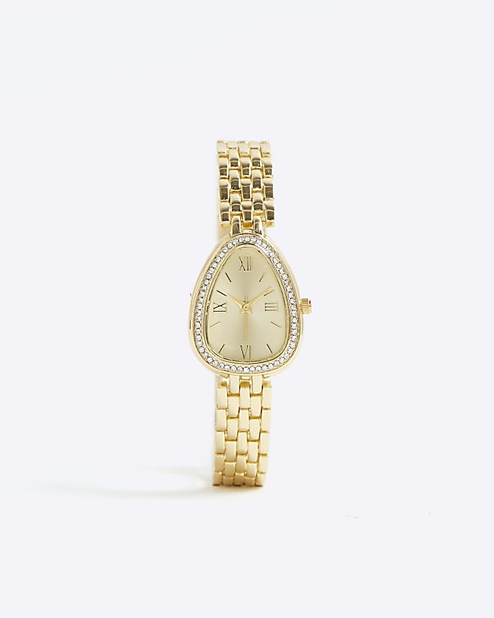 River Island Gold Oval Watch