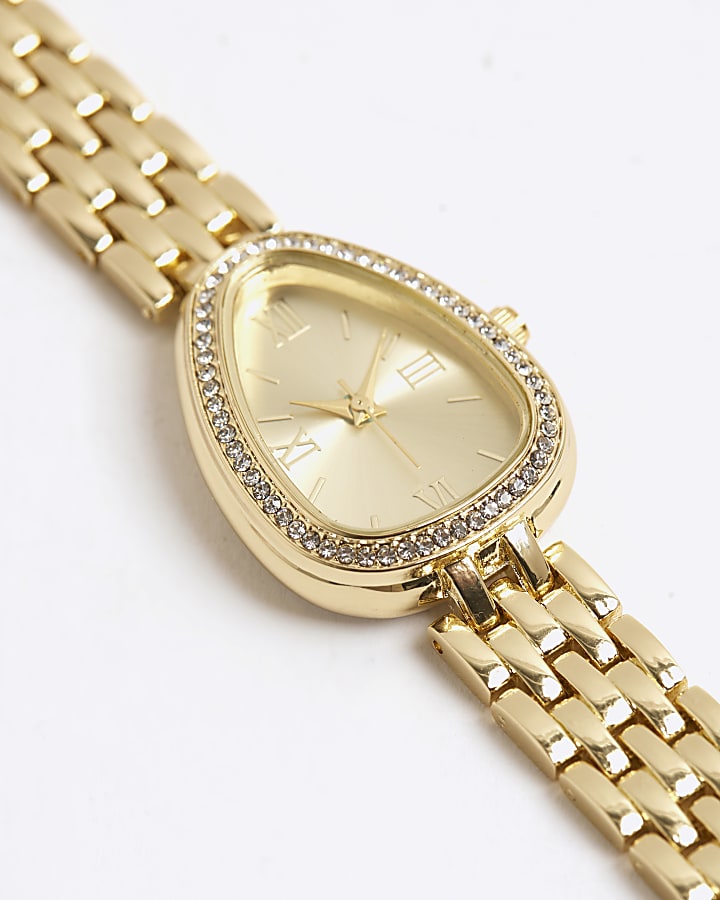 river island Gold Oval Watch