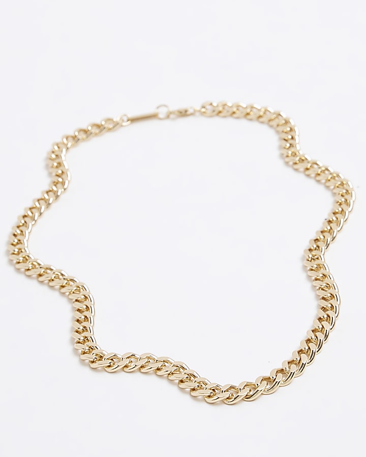 River Island Gold Plated Curb Chain Necklace