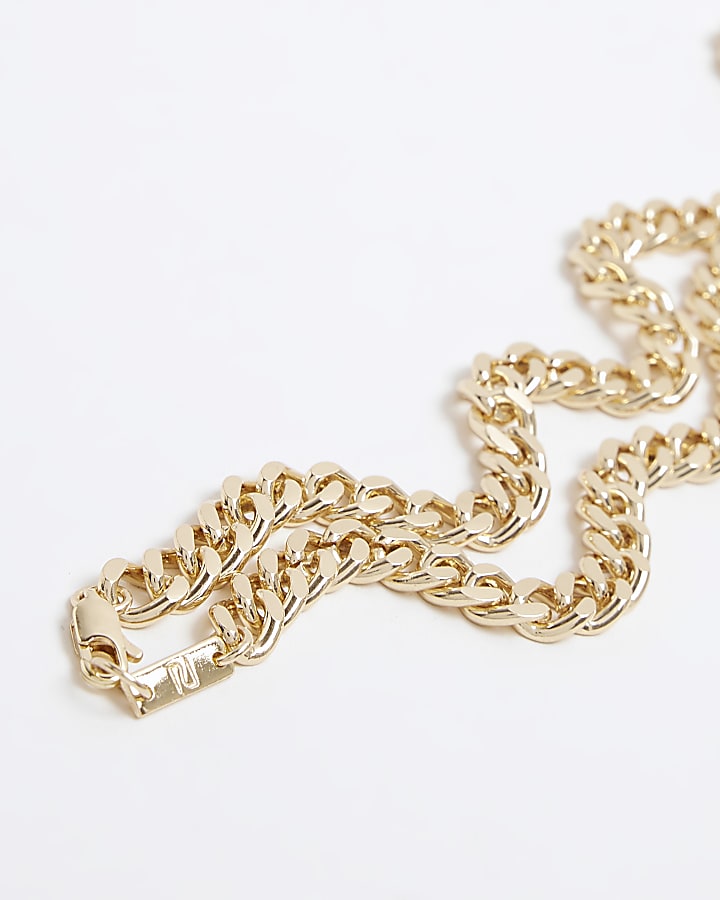 River Island Gold Plated Curb Chain Necklace