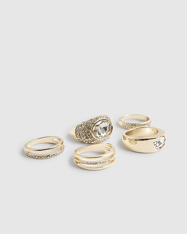 River Island Gold Rings Multipack