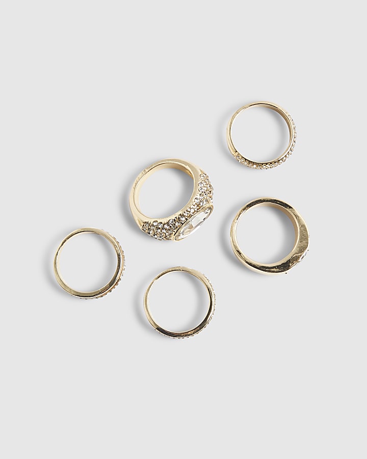 River Island Gold Rings Multipack