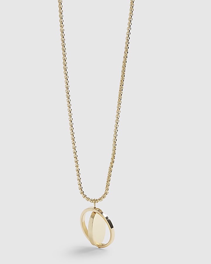 river island Gold Spinner Necklace