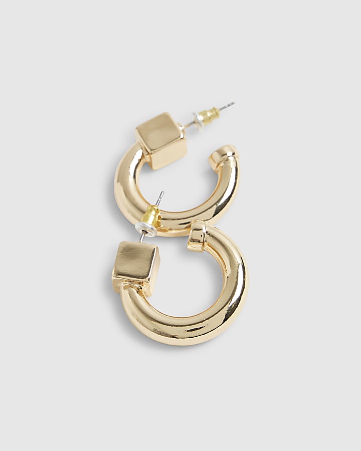 River Island Gold Squared Hoop Earrings