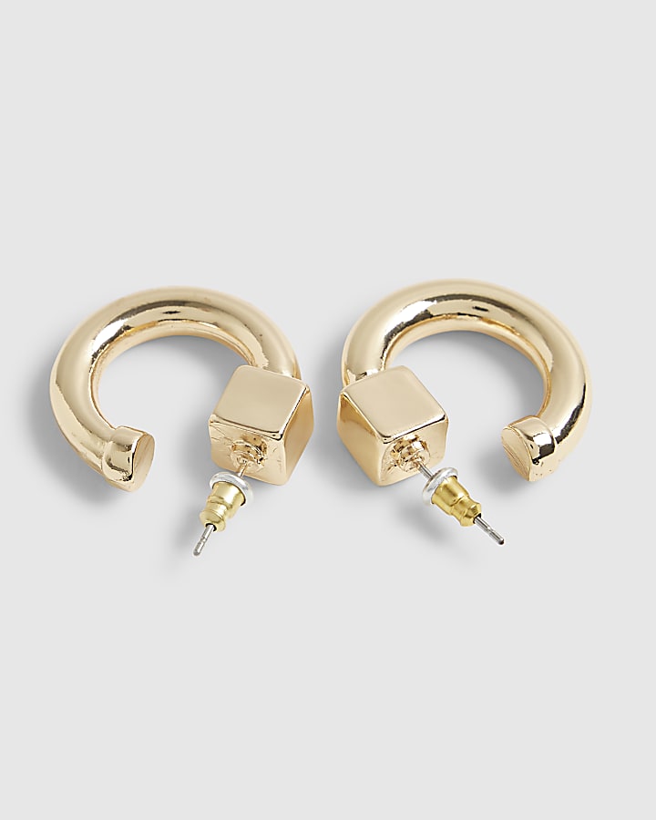 River Island Gold Squared Hoop Earrings