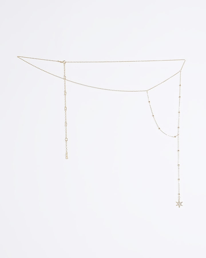 River Island Gold Star Thigh Chain