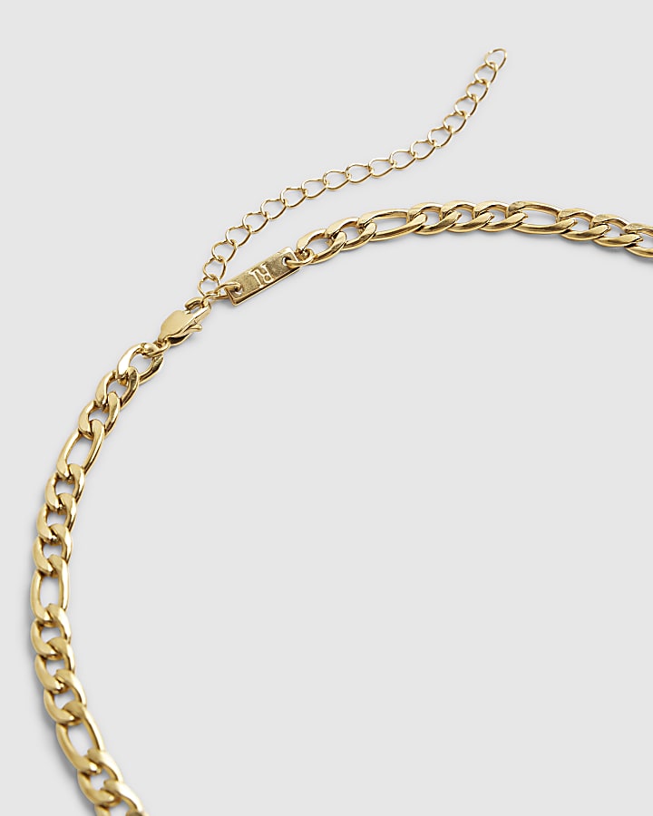 river island Gold Steel Chain Necklace