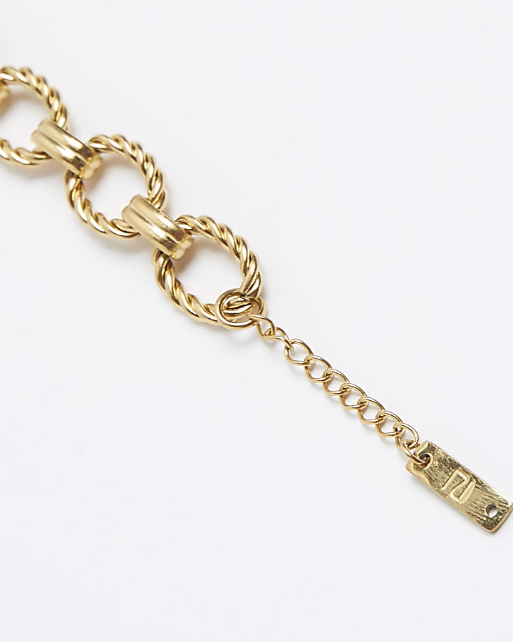 River Island Gold Steel Link Bracelet