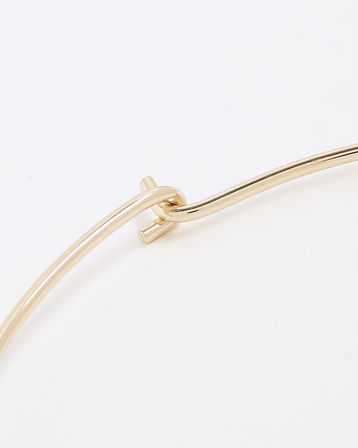 River Island Gold Structured Gemstone Necklace