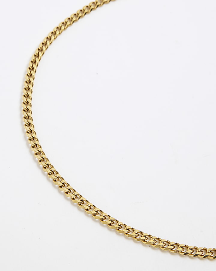 river island Gold T-Bar Squar Chain Necklace