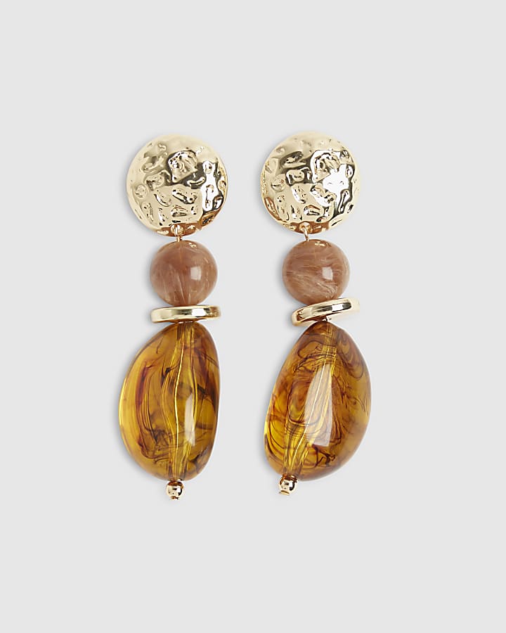 River Island Gold Tort Drop Earrings