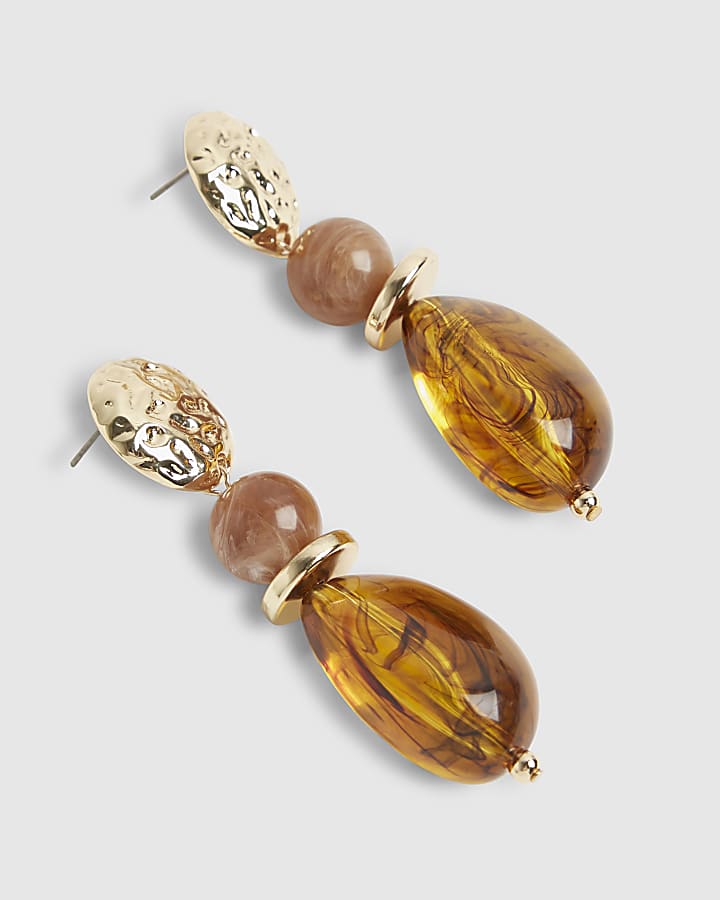 river island Gold Tort Drop Earrings