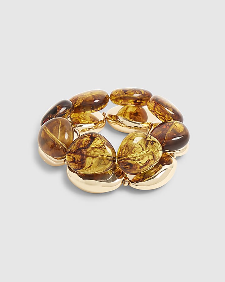 River Island Gold Tort Stretch Bracelet Pack
