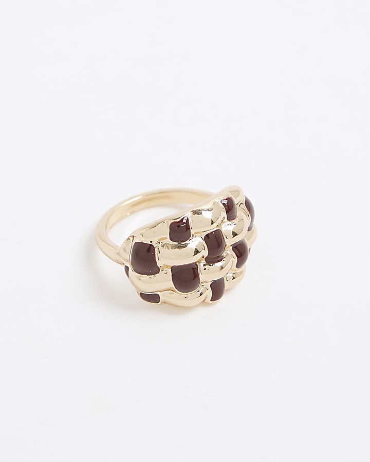 River Island Gold Woven Ring