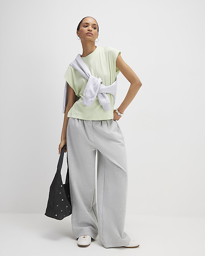 River Island Green Grown On Sleeve T-Shirt