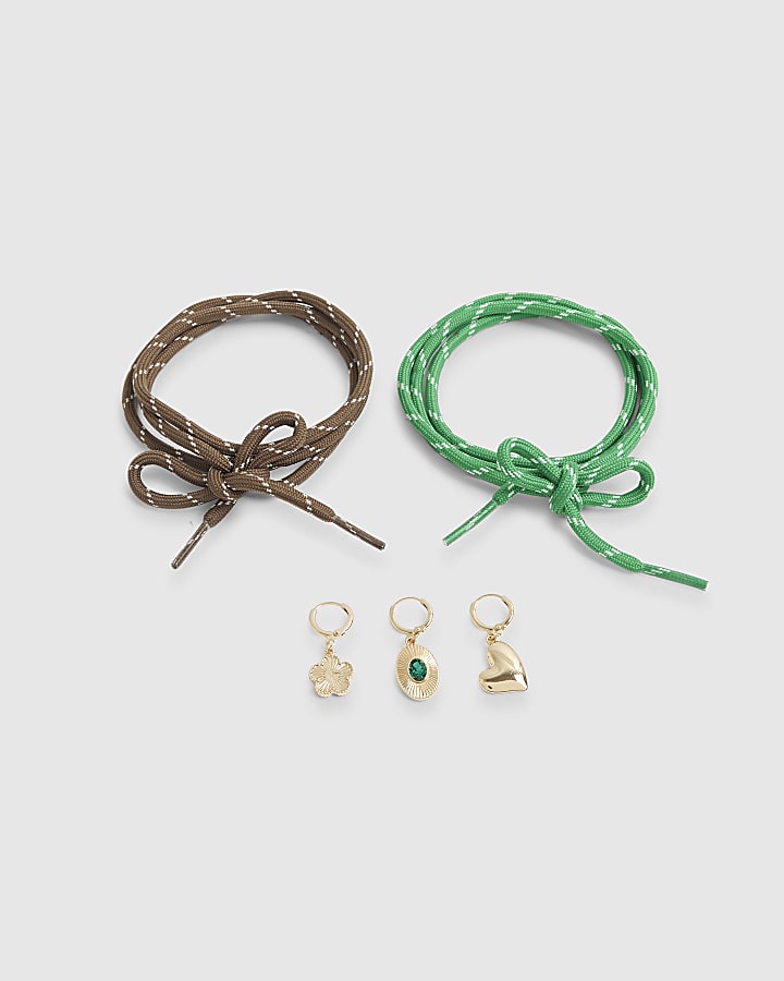River Island Green Lace And Charms Pack