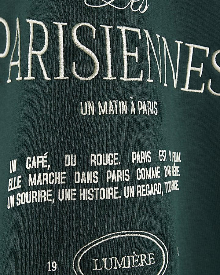 River Island Green Les Parisiennes Sweatshirt