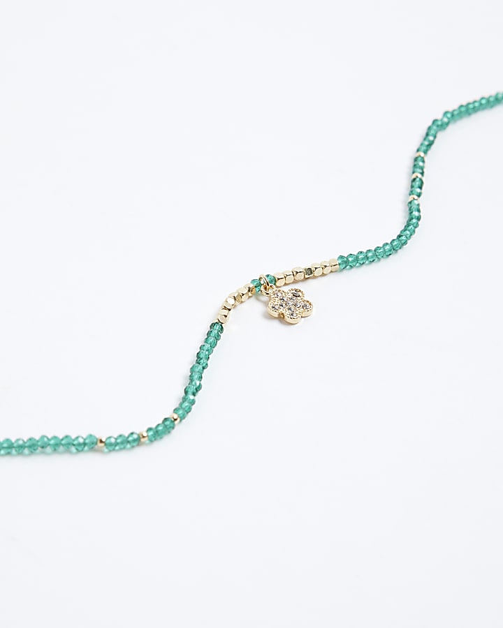 River Island Green May Birthstone Beaded Necklace