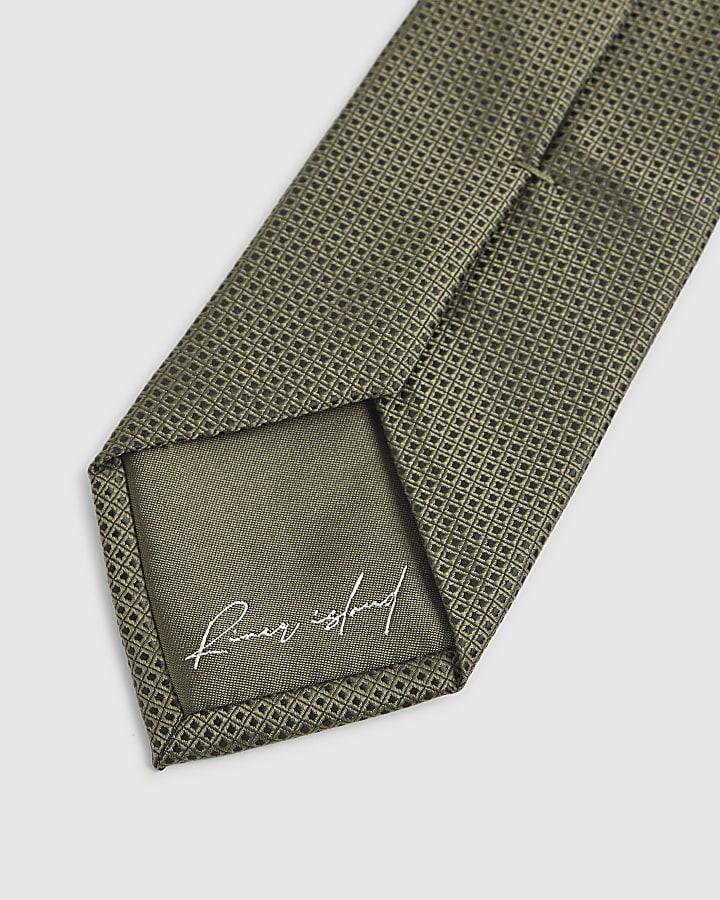 River Island Green Micro Dot Tie