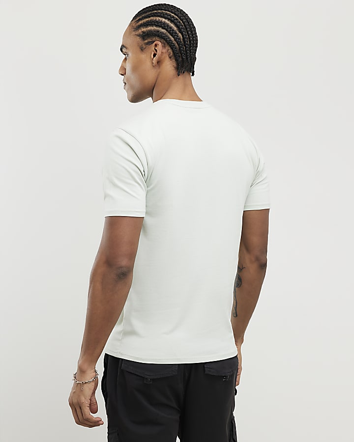 River Island Green Muscle Fit T-Shirt
