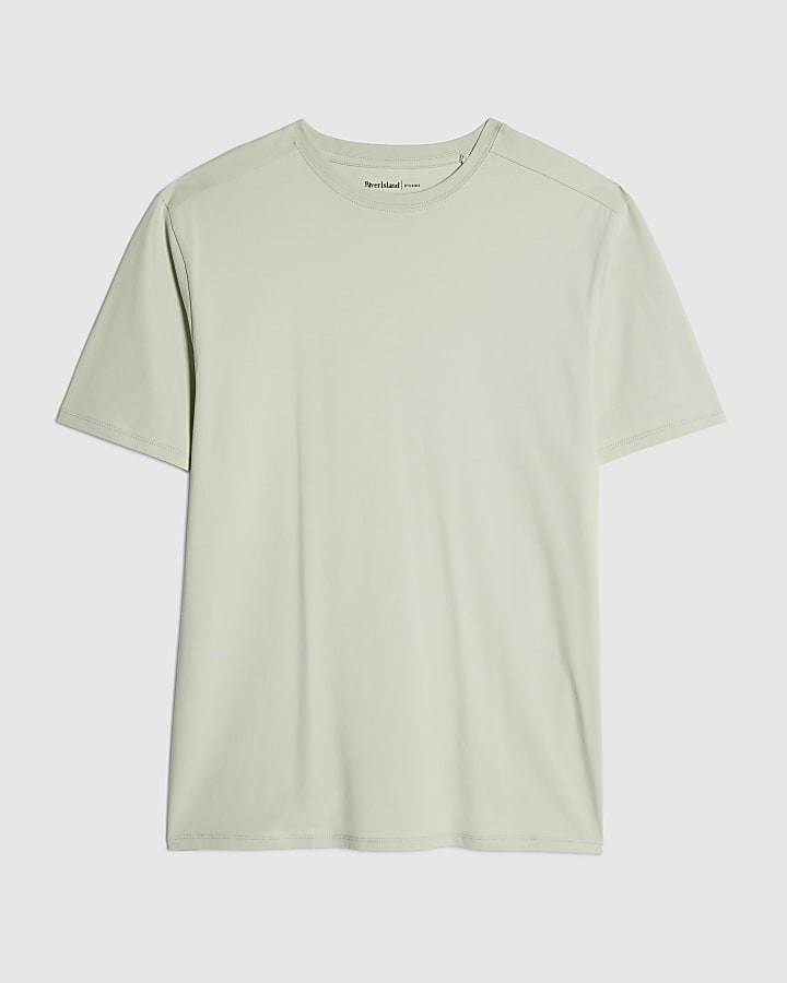 river island Green Muscle Fit T-Shirt