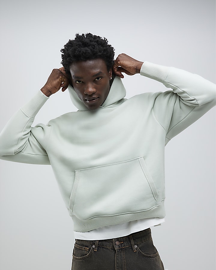 River Island Green Oversized Fit Hoodie