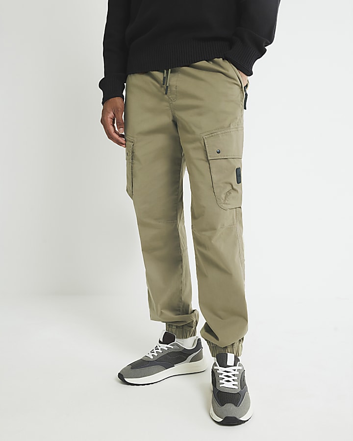 River Island Green Regular Fit Cargo Trousers